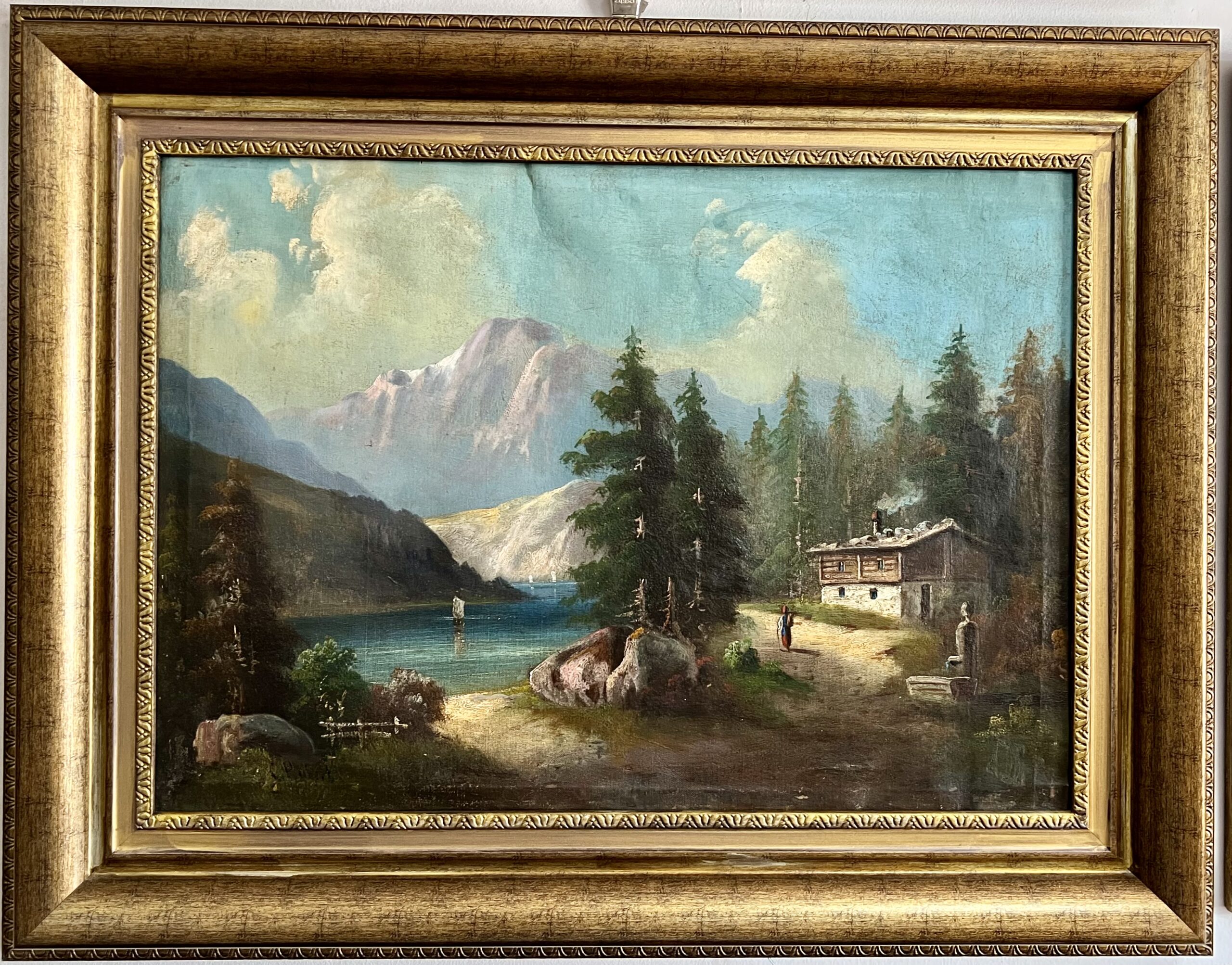 «Озеро в горах» — F. Ghwala, Австрия, холст, масло