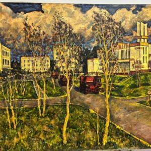 Усадьба колхоза «Чырвоная змена» — пейзаж Леонида Дударенко, 1980